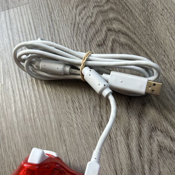 PDP Rock Candy Xbox 360 Wired Controller w/ Cable Clear Red Tested Works - Picture 9 of 10